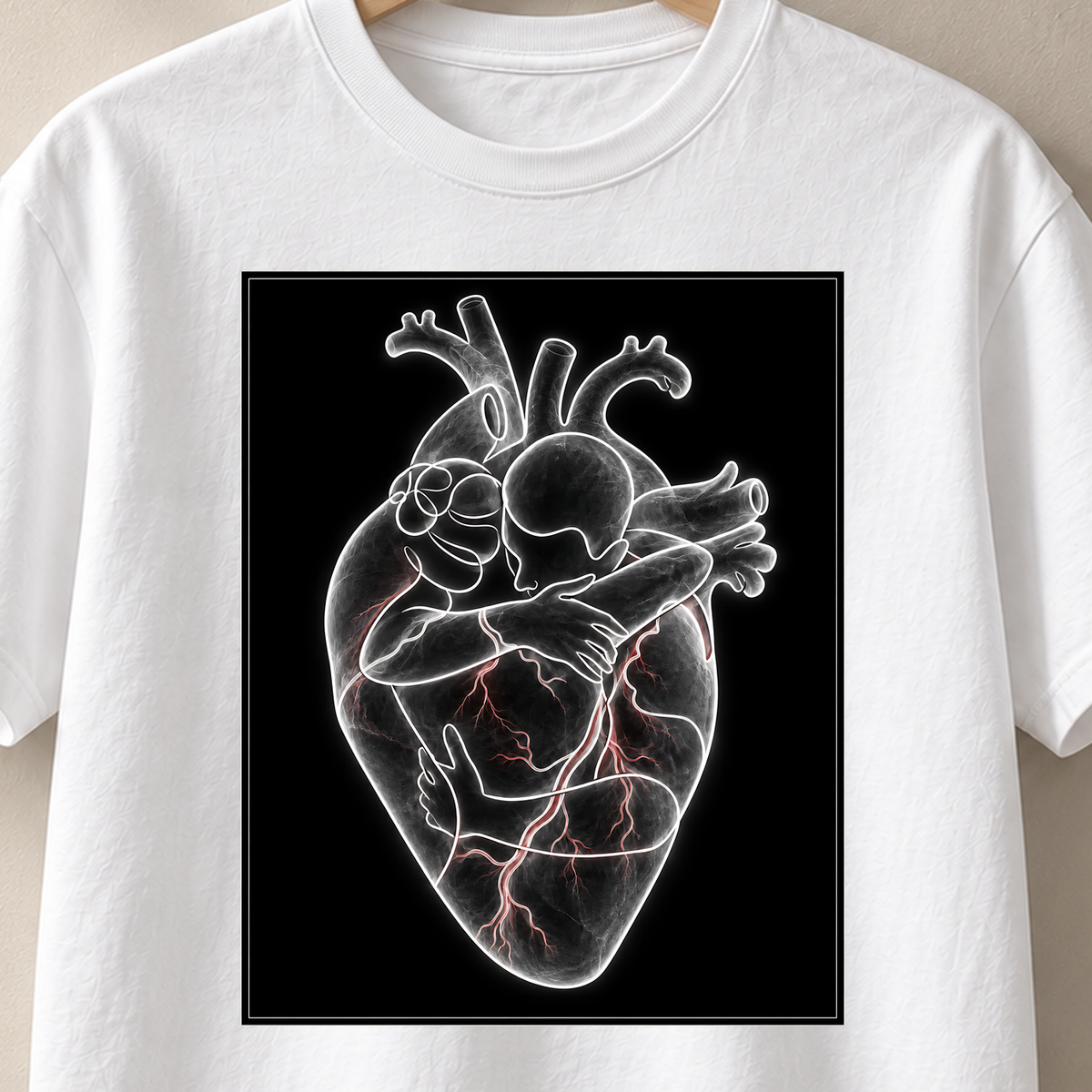 Halt im Herzen – Röntgen T-Shirt, Motiv als Nahaufnahme