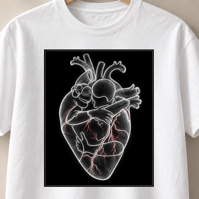 Halt im Herzen – Röntgen T-Shirt, Motiv als Nahaufnahme