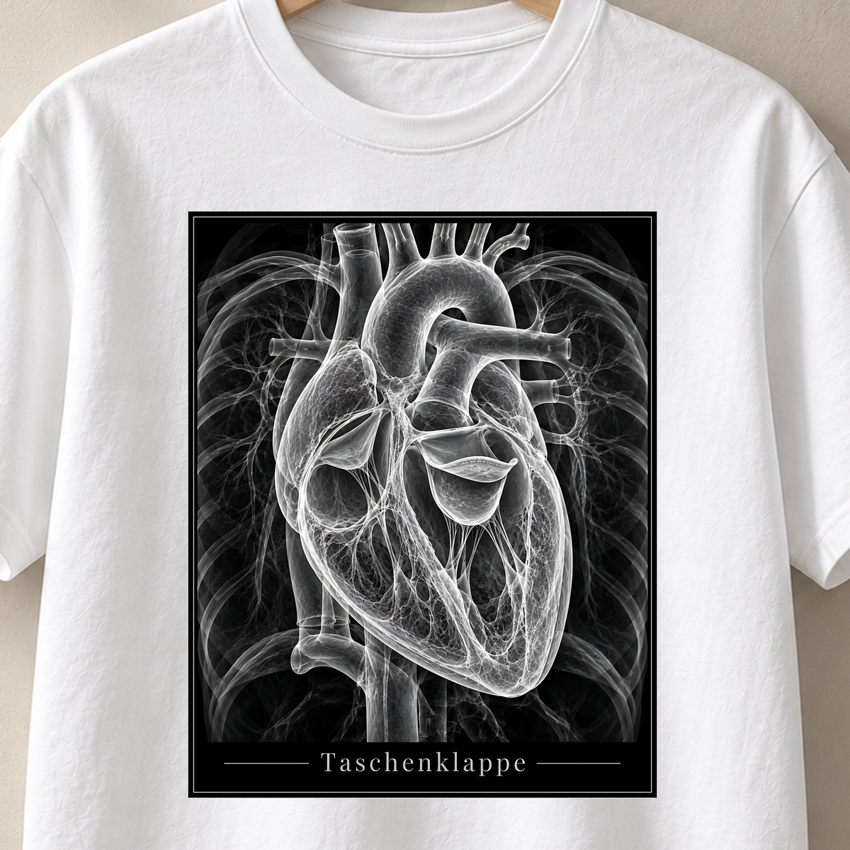 Taschenklappe – Röntgen T-Shirt, Motiv als Nahaufnahme