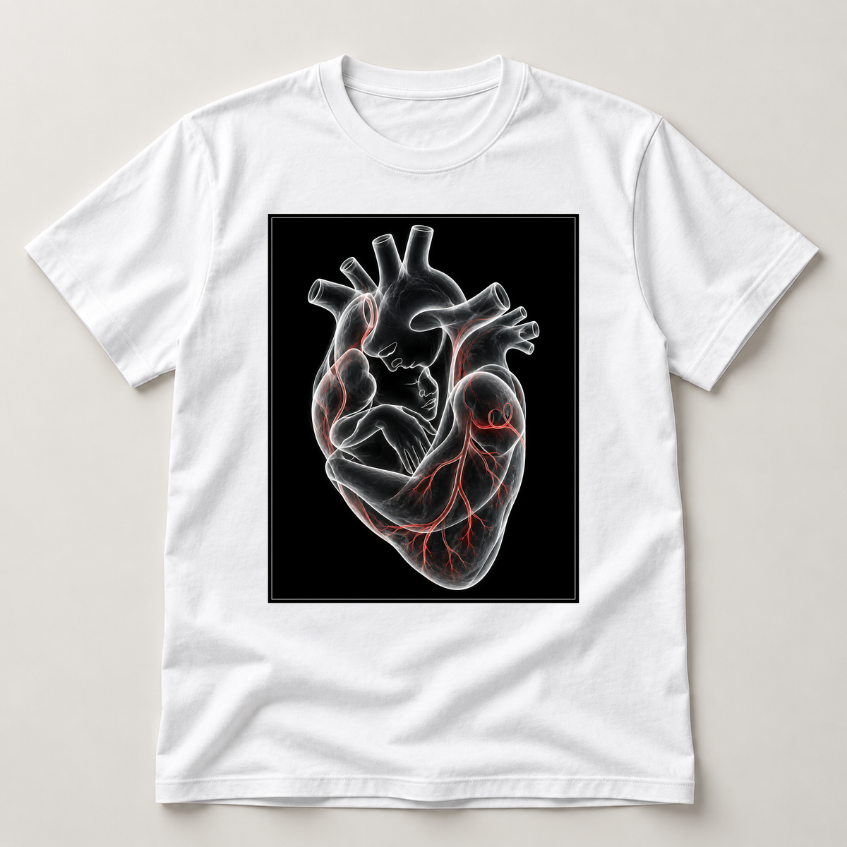 Fast ein Kuss – weißes T-Shirt als flache Ansicht