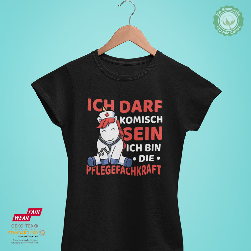 Trendation 'Ich Darf Komisch Sein' Tasse – Geschenk Für Pflegefachkräfte & MFA, Spülmaschinenfest, Rosa