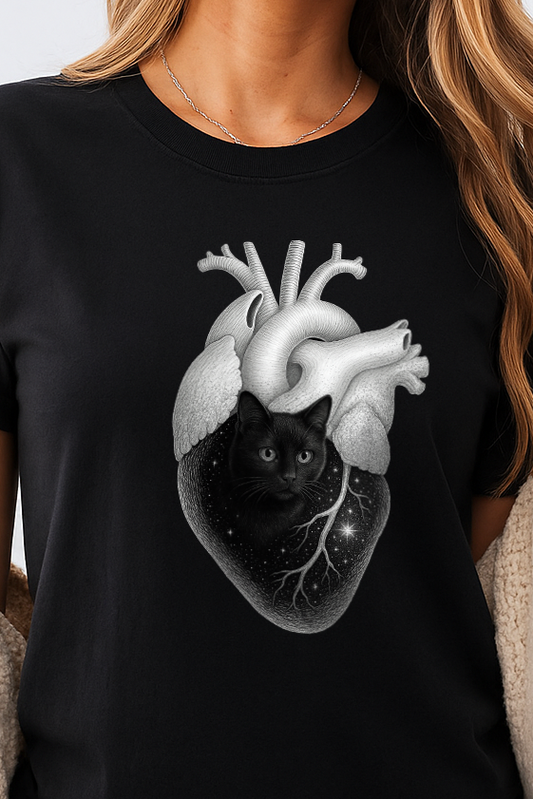 Katzen Herz Universum -  Bio Baumwolle Premium Unisex