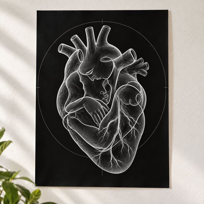 Stirnkuss – Kreis der Nähe als Poster ohne Rahmen.