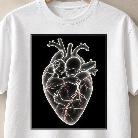 Leise Verbundenheit – Röntgen T-Shirt, Motiv als Nahaufnahme