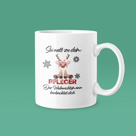 Der Weihnachtsmann beobachtet dich - Tasse