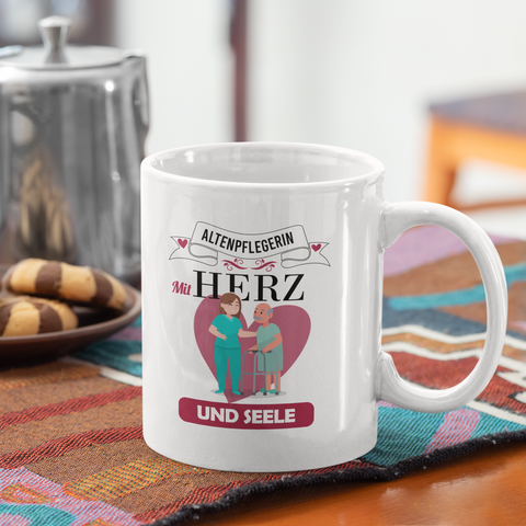 Altenpflegerin mit Herz - Tasse