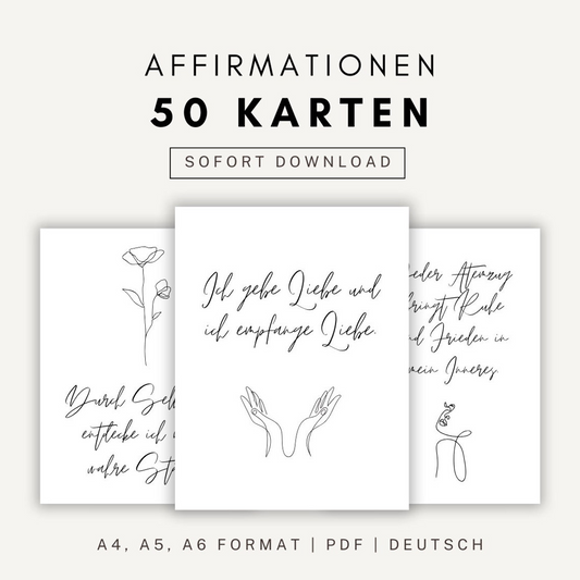 Geschenk: Affirmations-Karten | Motivierende Sprüche zur Selbstliebe
