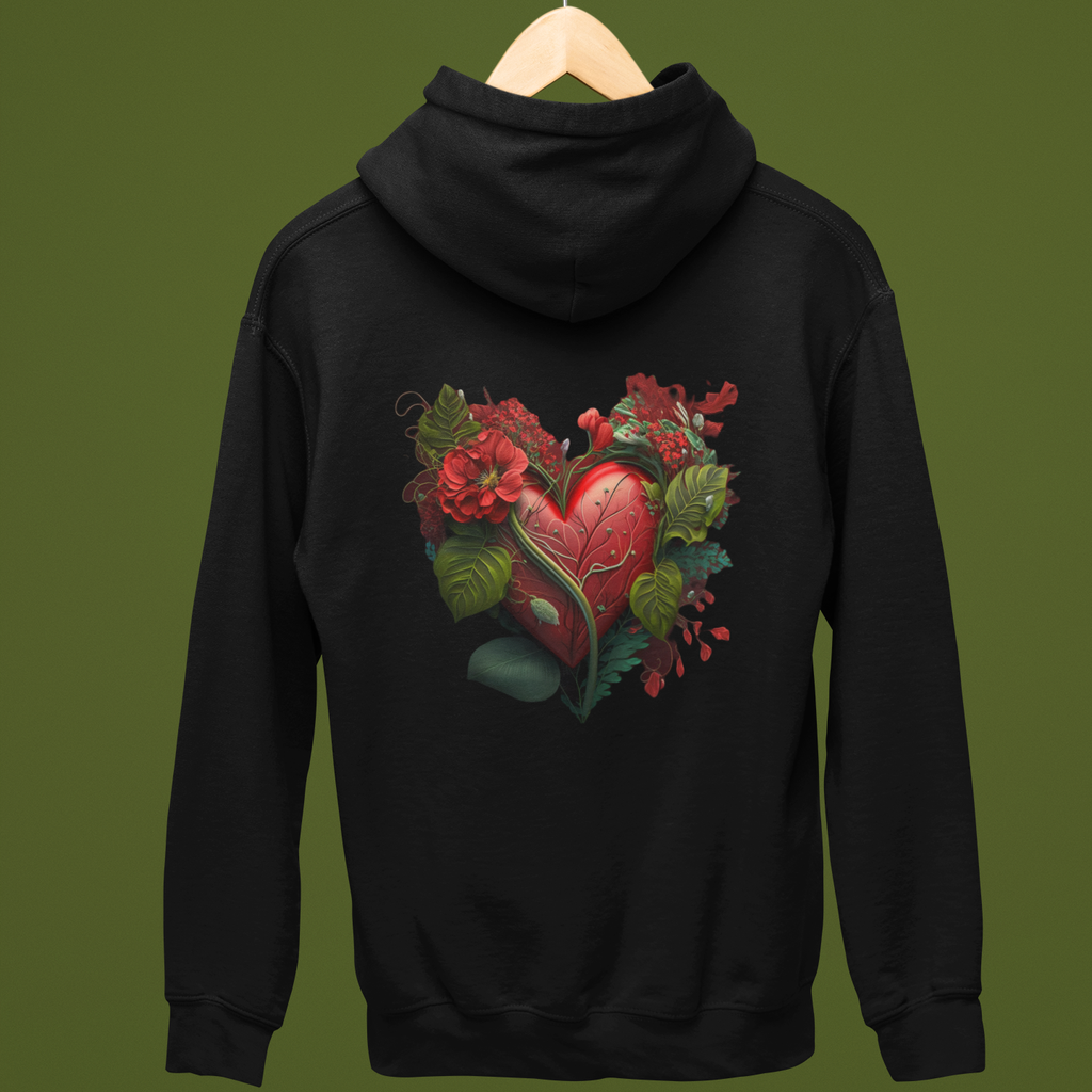 Flower Heart V - Rückendruck Premium Hoodie