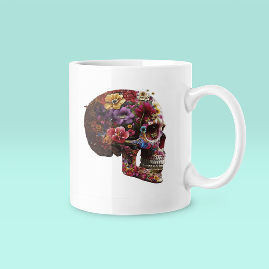 Flower Skull II - Tasse