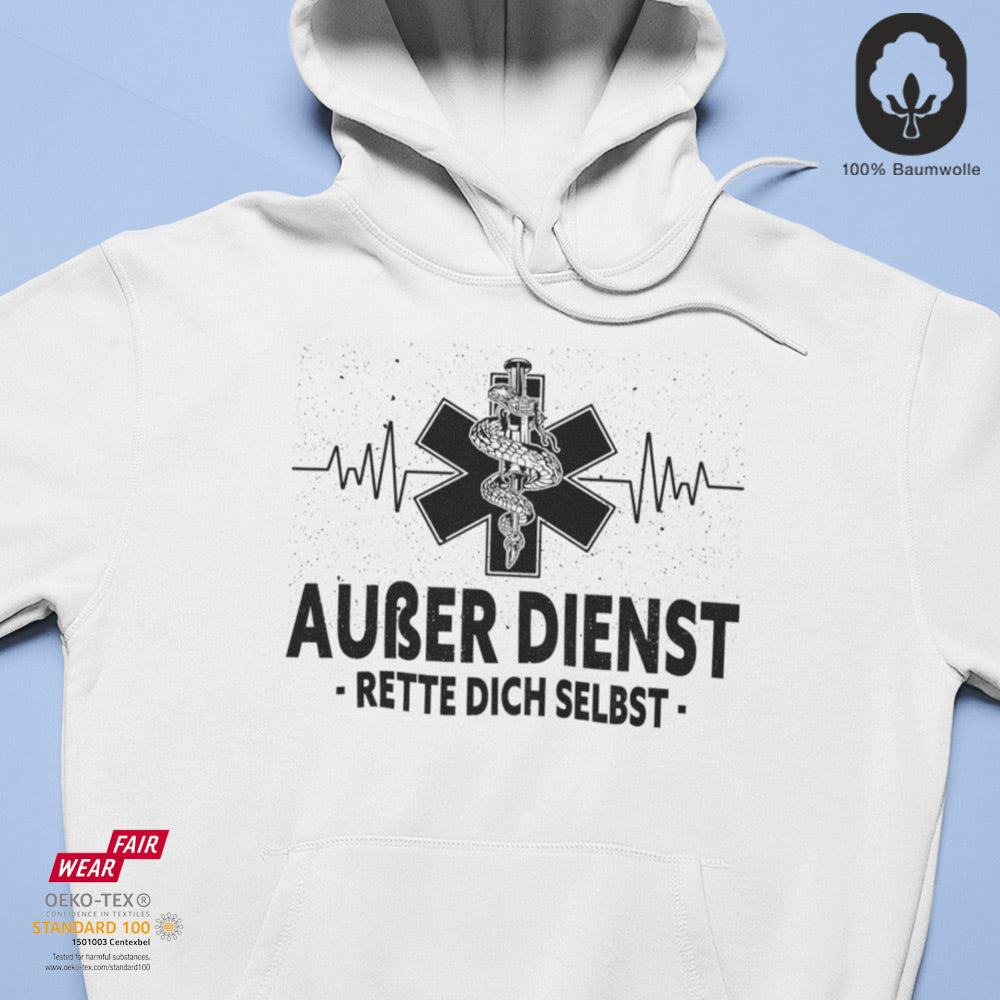 Außer Dienst - BioBlend Hoodie: Mode mit Mehrwert (organische Baumwolle)