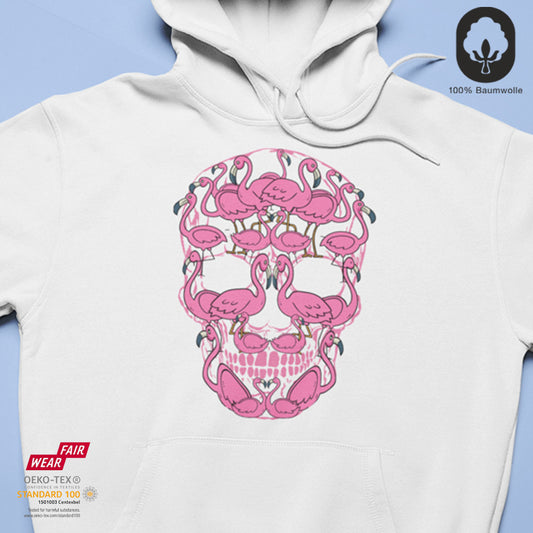 Flamingo Skull - BioBlend Hoodie: Mode mit Mehrwert (organische Baumwolle)