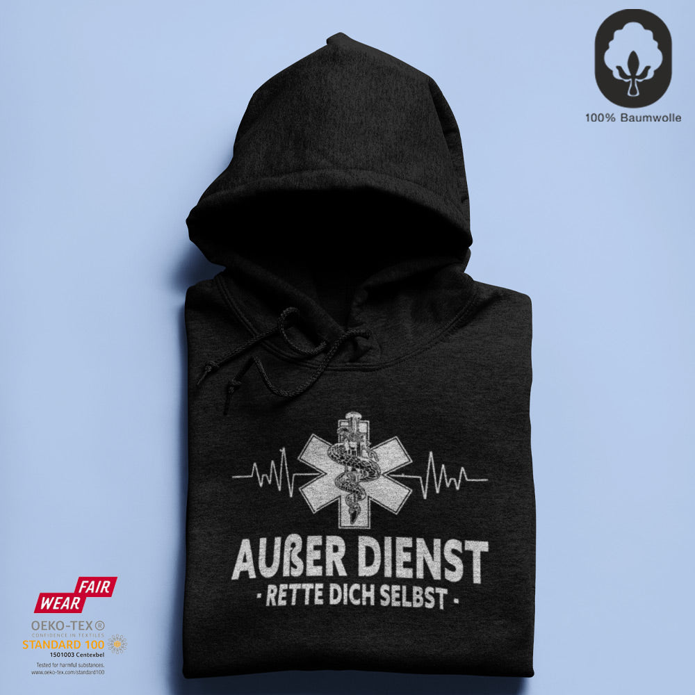 Außer Dienst - BioBlend Hoodie: Mode mit Mehrwert (organische Baumwolle)