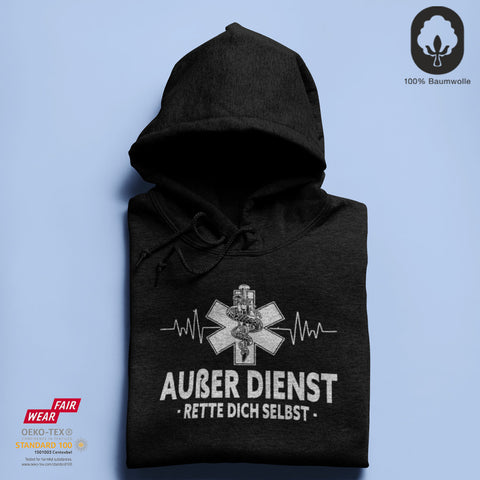 Außer Dienst - BioBlend Hoodie: Mode mit Mehrwert (organische Baumwolle)