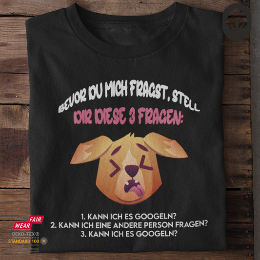 Bevor du mich fragst, stell dir diese 3 Fragen - Tshirt