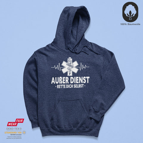 Außer Dienst - BioBlend Hoodie: Mode mit Mehrwert (organische Baumwolle)