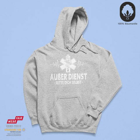 Außer Dienst - BioBlend Hoodie: Mode mit Mehrwert (organische Baumwolle)