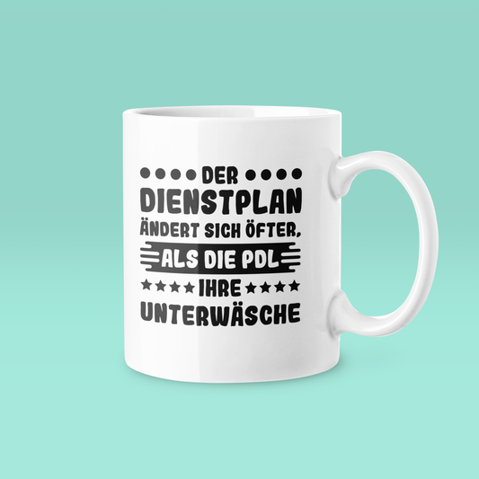 Dienstplan ändert sich - Tasse