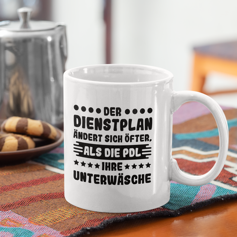 Dienstplan ändert sich - Tasse