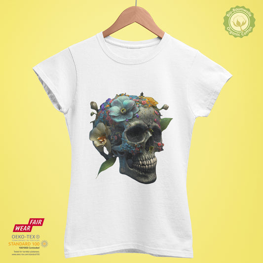Flower Skull - Bio Premium Frauen Tshirt