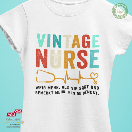 Vintage Nurse - Bio Premium Frauen Tshirt