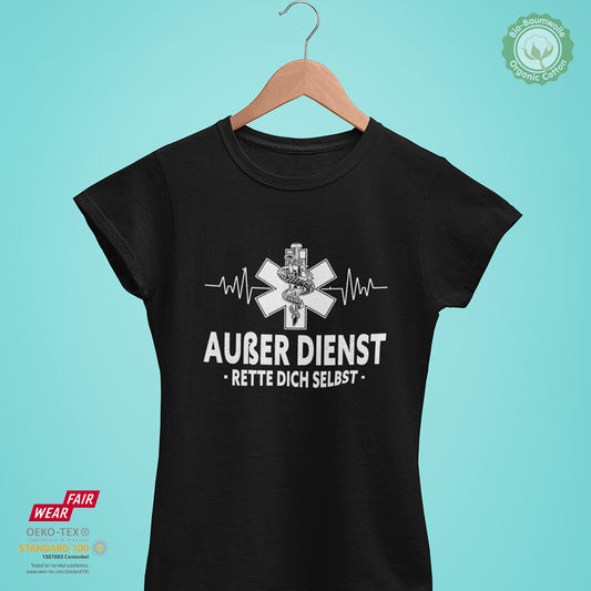 Außer Dienst. Rette dich selbst - Bio Premium Frauen Tshirt