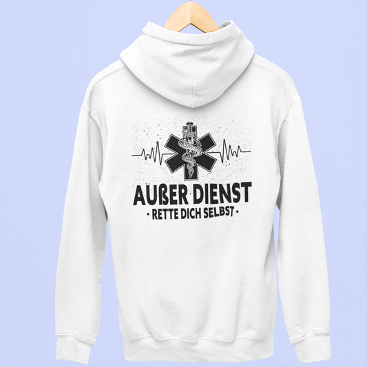 Außer Dienst. Rette dich selbst  - Rückendruck Premium Hoodie