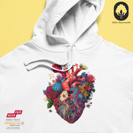 Abstract Heart - BioBlend Hoodie: Mode mit Mehrwert (organische Baumwolle)