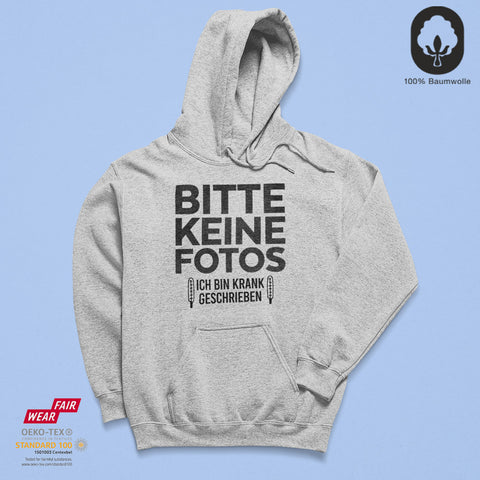 Ich bin krank geschrieben - BioBlend Hoodie: Mode mit Mehrwert (organische Baumwolle)