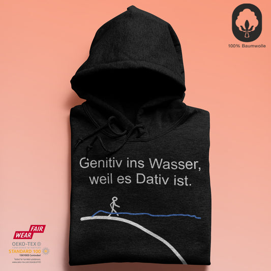 Genitiv ins Wasser - BioBlend Hoodie: Mode mit Mehrwert (organische Baumwolle)