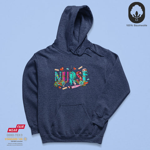 Nurse Colorful - BioBlend Hoodie: Mode mit Mehrwert (organische Baumwolle)