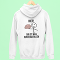 Hier! Dir ist was runtergefallen - Rückendruck Premium Hoodie