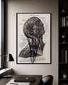 Handbestickte Gefäße von Kopf & Hals | Anatomischer Kunstdruck