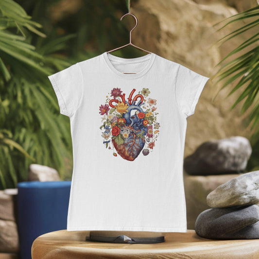 Heart - Sommerfeld voller Blumen und ein Herz auf deinem T-Shirt