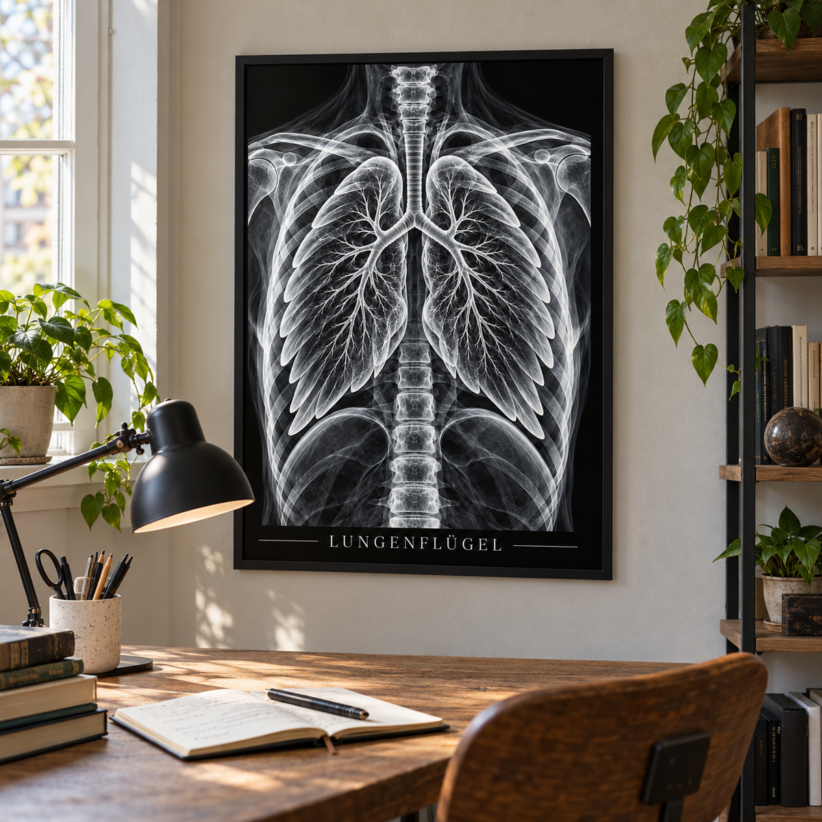 Lungenflügel – gerahmtes Wandbild im Arbeitszimmer