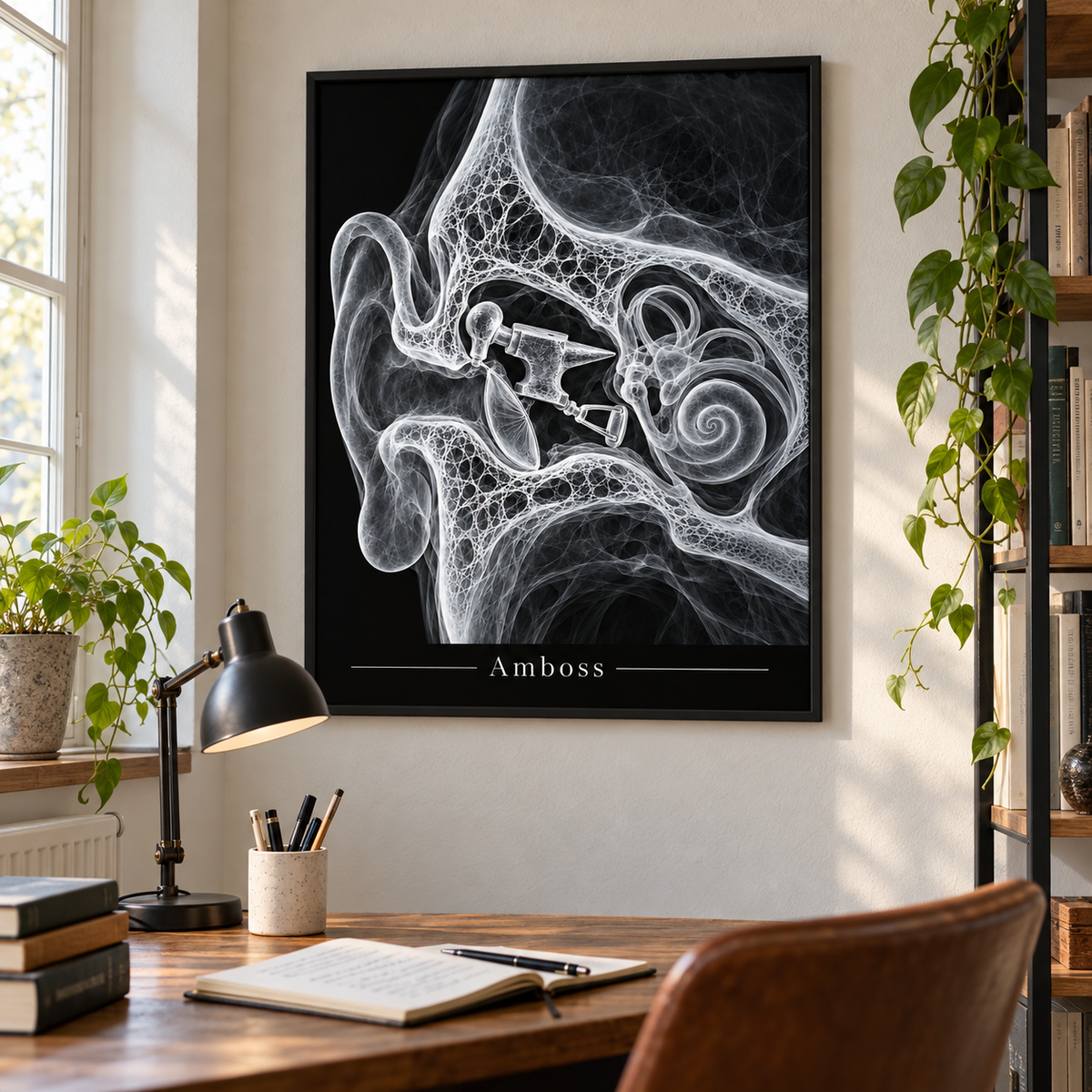 Amboss – gerahmtes Wandbild im Arbeitszimmer