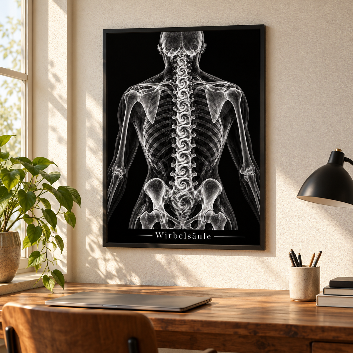 Wirbelsäule – gerahmtes Wandbild im Arbeitszimmer