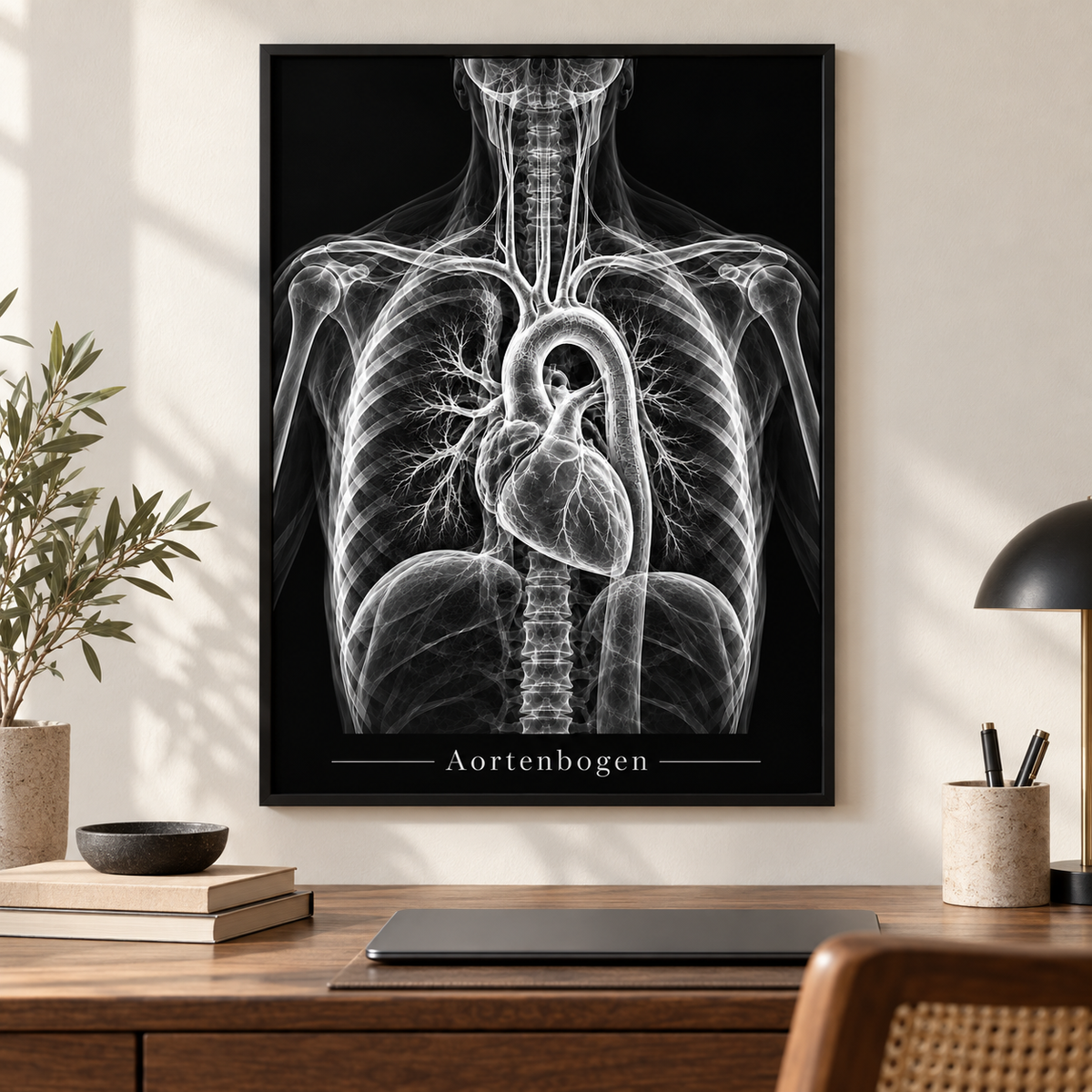 Aortenbogen – gerahmtes Wandbild im Arbeitszimmer