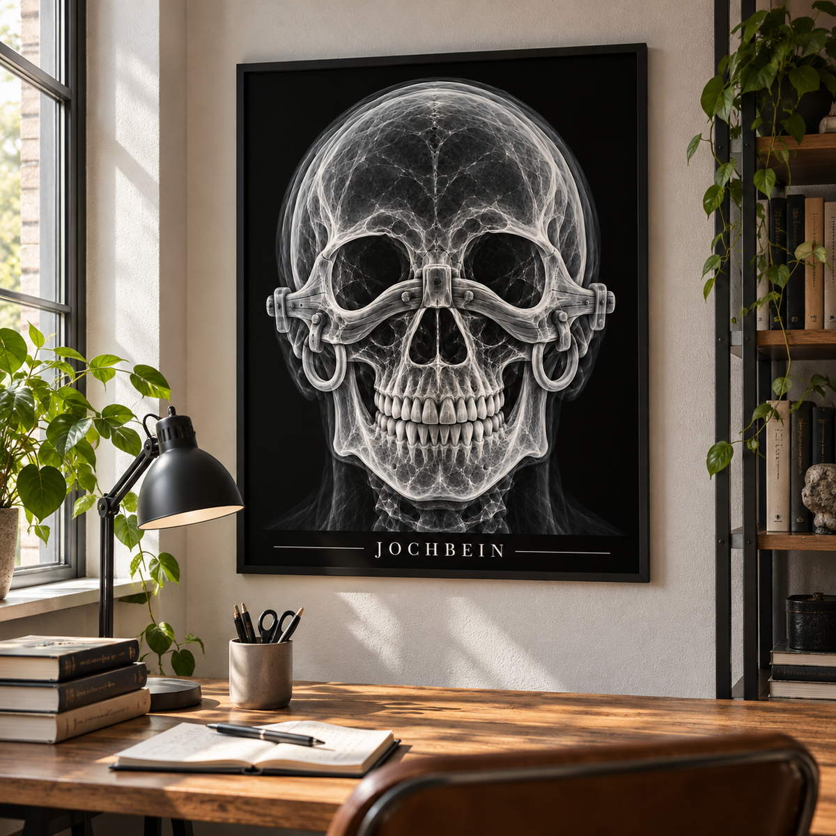 Jochbein – gerahmtes Wandbild im Arbeitszimmer