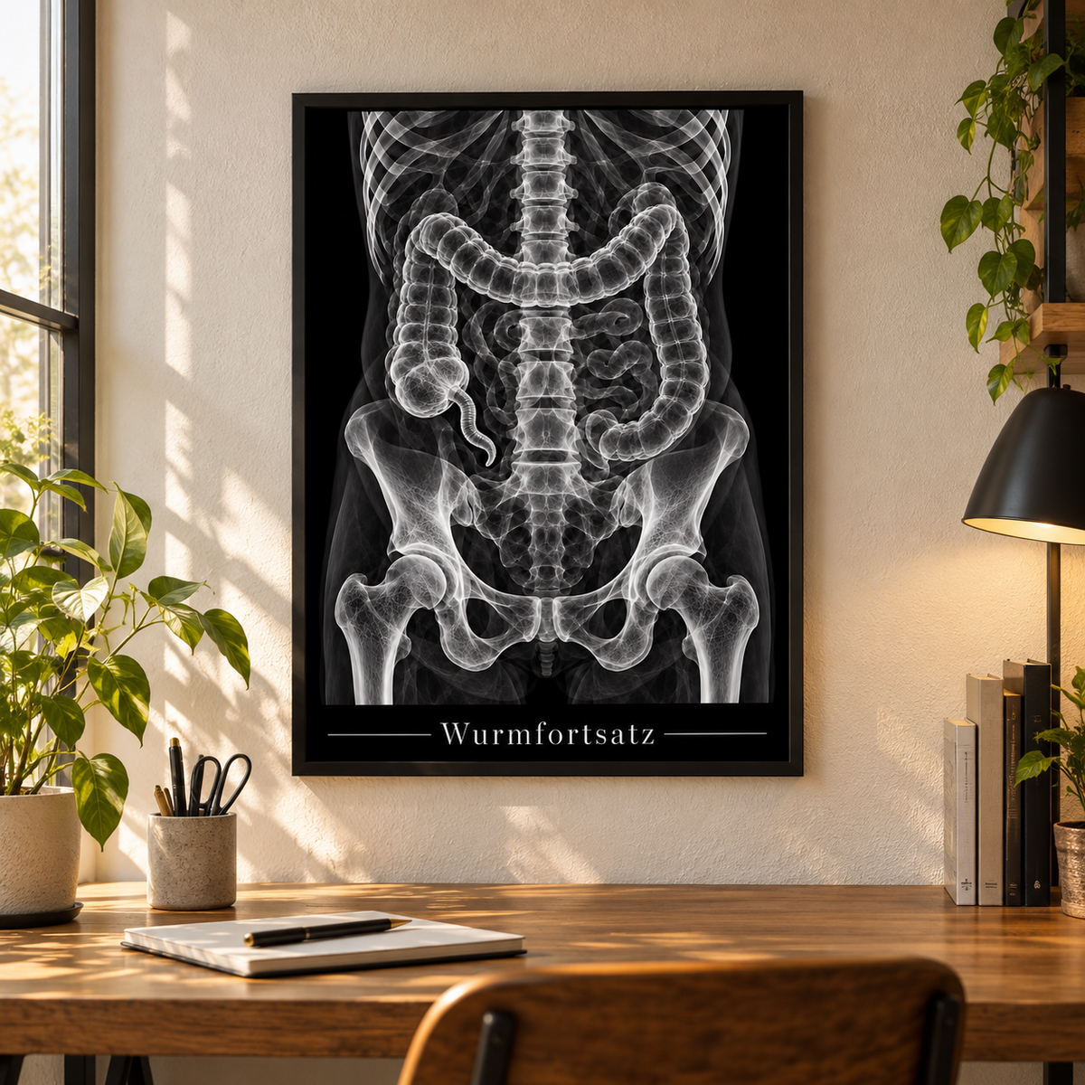Wurmfortsatz – gerahmtes Wandbild im Arbeitszimmer