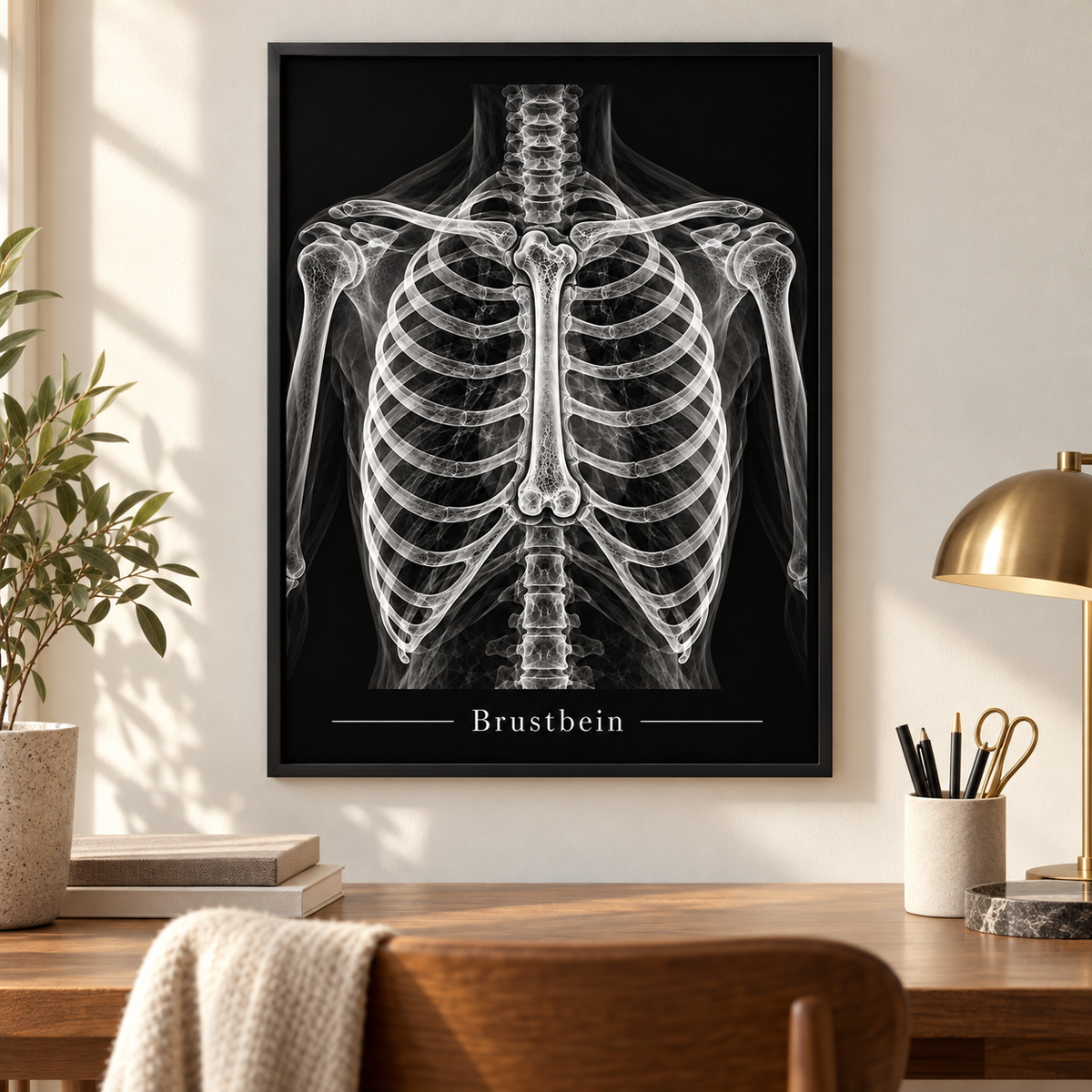 Brustbein – gerahmtes Wandbild im Arbeitszimmer