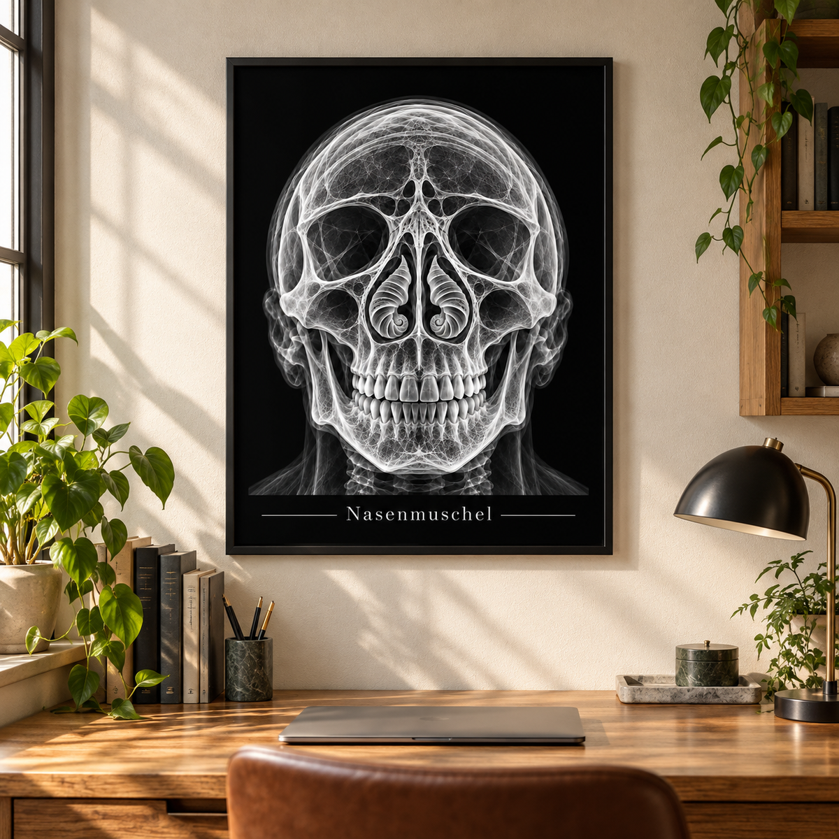 Nasenmuschel – gerahmtes Wandbild im Arbeitszimmer