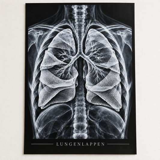 Lungenlappen – Mulltücher – Anatomie-Poster ohne Rahmen