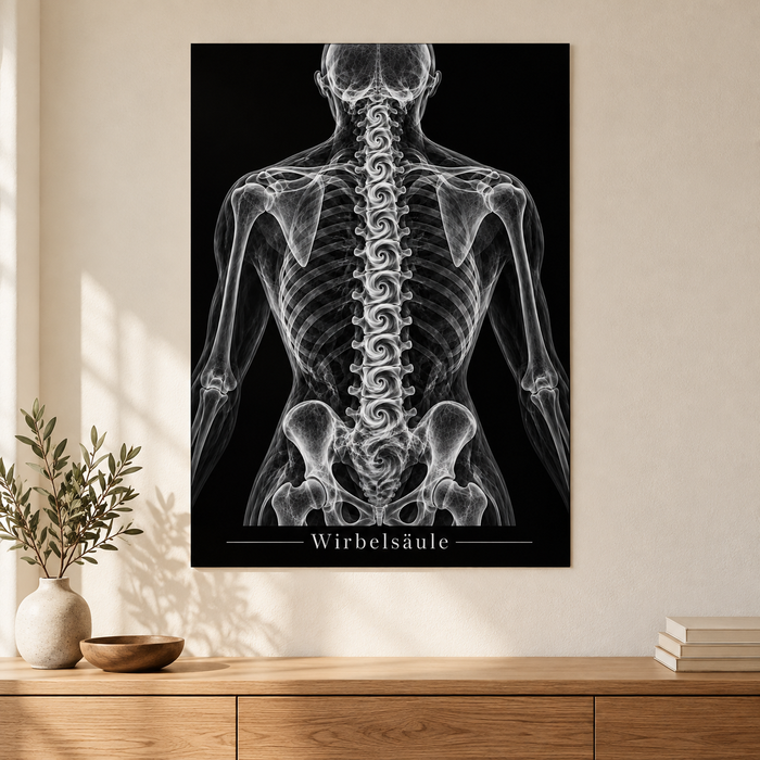 Wirbelsäule – Anatomie-Poster ohne Rahmen
