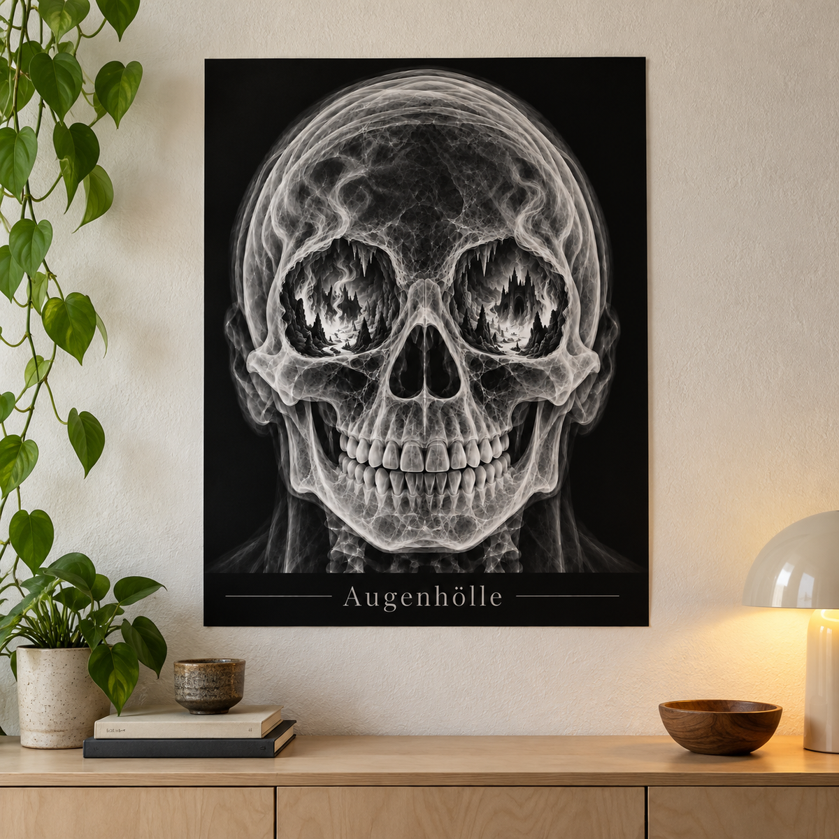 Augenhölle – Flammenpfade – Anatomie-Poster ohne Rahmen