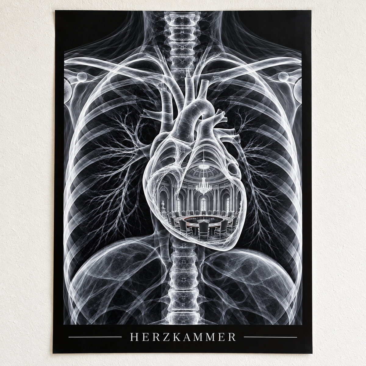 Herzkammer – Ratssaal – Anatomie-Poster ohne Rahmen