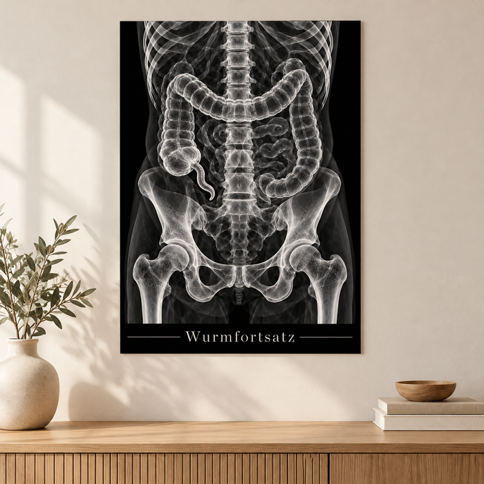 Wurmfortsatz – Anatomie-Poster ohne Rahmen