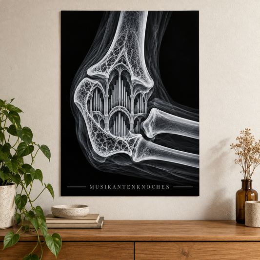Musikantenknochen – Orgel – Anatomie-Poster ohne Rahmen