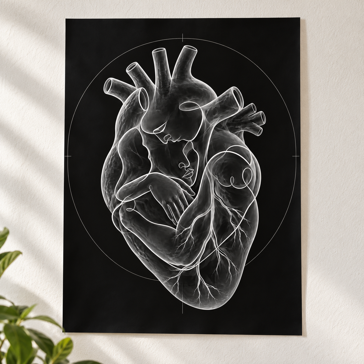 Stirnkuss – Kreis der Nähe als Poster ohne Rahmen.