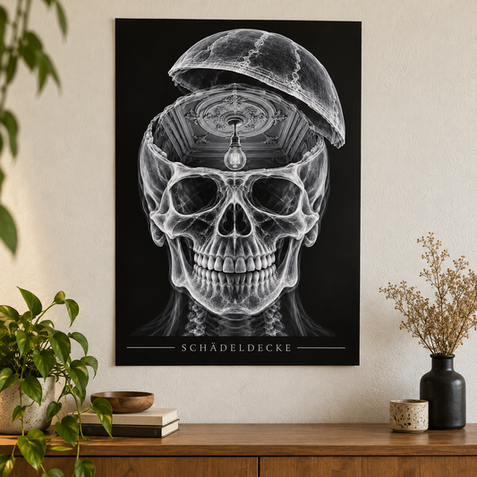 Schädeldecke – Stuckzimmer – Anatomie-Poster ohne Rahmen