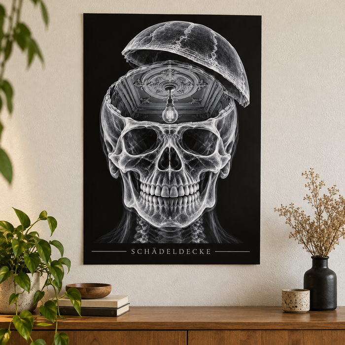 Schädeldecke – Stuckzimmer – Anatomie-Poster ohne Rahmen